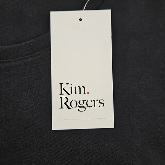 Kim Rogers Perfectly Soft Tee NEW Women's XXL Deep Black 3/4 Length Sleeve NWT - Picture 4 of 13